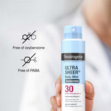 Neutrogena Ultra Sheer Body Mist Sunscreen Spray SPF 30, 5 oz