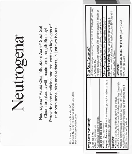 Neutrogena Rapid Clear Stubborn Acne Spot Gel, Maximum Strength, 1 oz