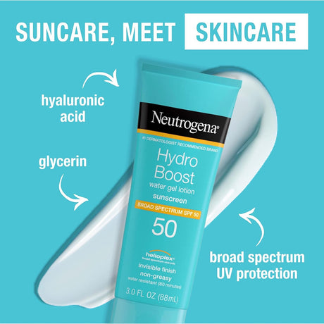 Neutrogena Hydro Boost Water Gel Lotion Sunscreen SPF 50, 3 fl oz