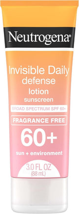 Neutrogena Invisible Daily Defense Sunscreen Lotion SPF 60+, Fragrance Free, 3 fl oz