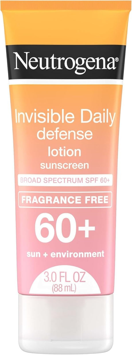 Neutrogena Invisible Daily Defense Sunscreen Lotion SPF 60+, Fragrance Free, 3 fl oz
