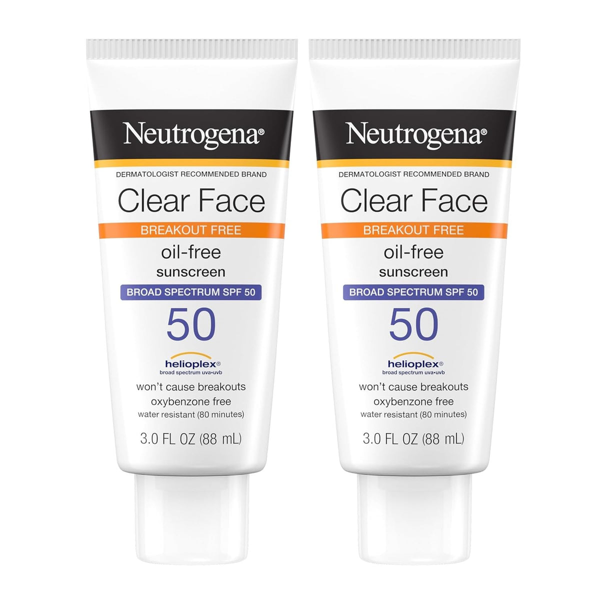 Neutrogena Clear Face Oil-Free Sunscreen Lotion, SPF 50, 3 fl oz