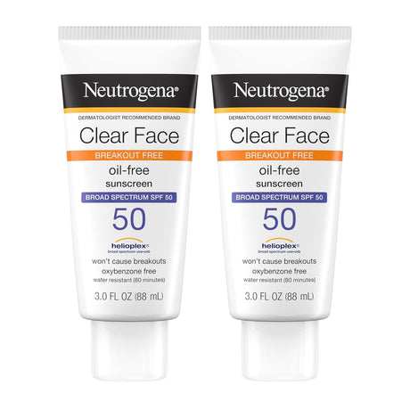 Neutrogena Clear Face Oil-Free Sunscreen Lotion, SPF 50, 3 fl oz
