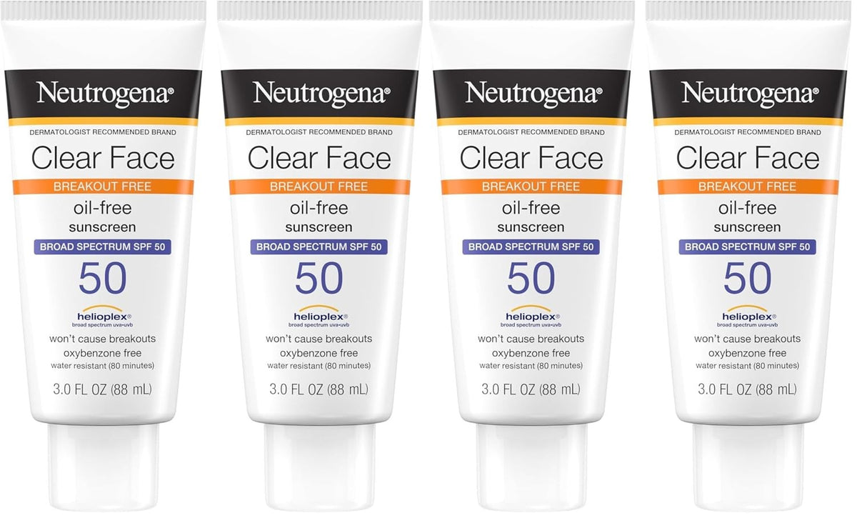 Neutrogena Clear Face Oil-Free Sunscreen Lotion, SPF 50, 3 fl oz