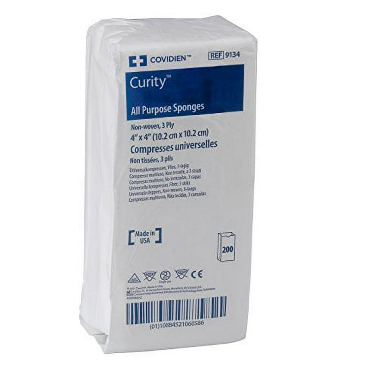 Curity Nonwoven Sponge, 4 x 4 Inch, 3-Ply