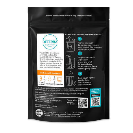 Deterra Drug Disposal Pouch, Small, 15 Pill Capacity - 7001-CASE - LL Medico