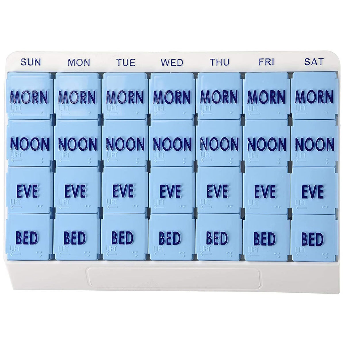 Apex Medi Tray Pill Organizer, 7 Day, 4 Dose, Morn Noon Eve Bed - 70027L - LL Medico
