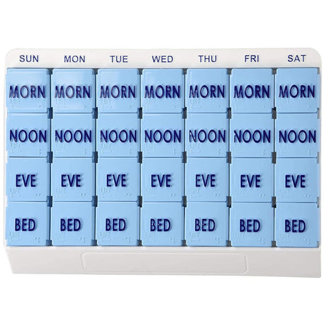 Apex Medi Tray Pill Organizer, 7 Day, 4 Dose, Morn Noon Eve Bed - 70027L - LL Medico