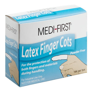 Medique Medi-First Latex Finger Cots, Large, 144 Per Box - 70035 - LL Medico