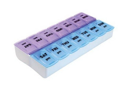 Apex Weekly Twice-A-Day Pill Organizer, 7 Day, 2 Dose, Standard Size - 70059B - LL Medico