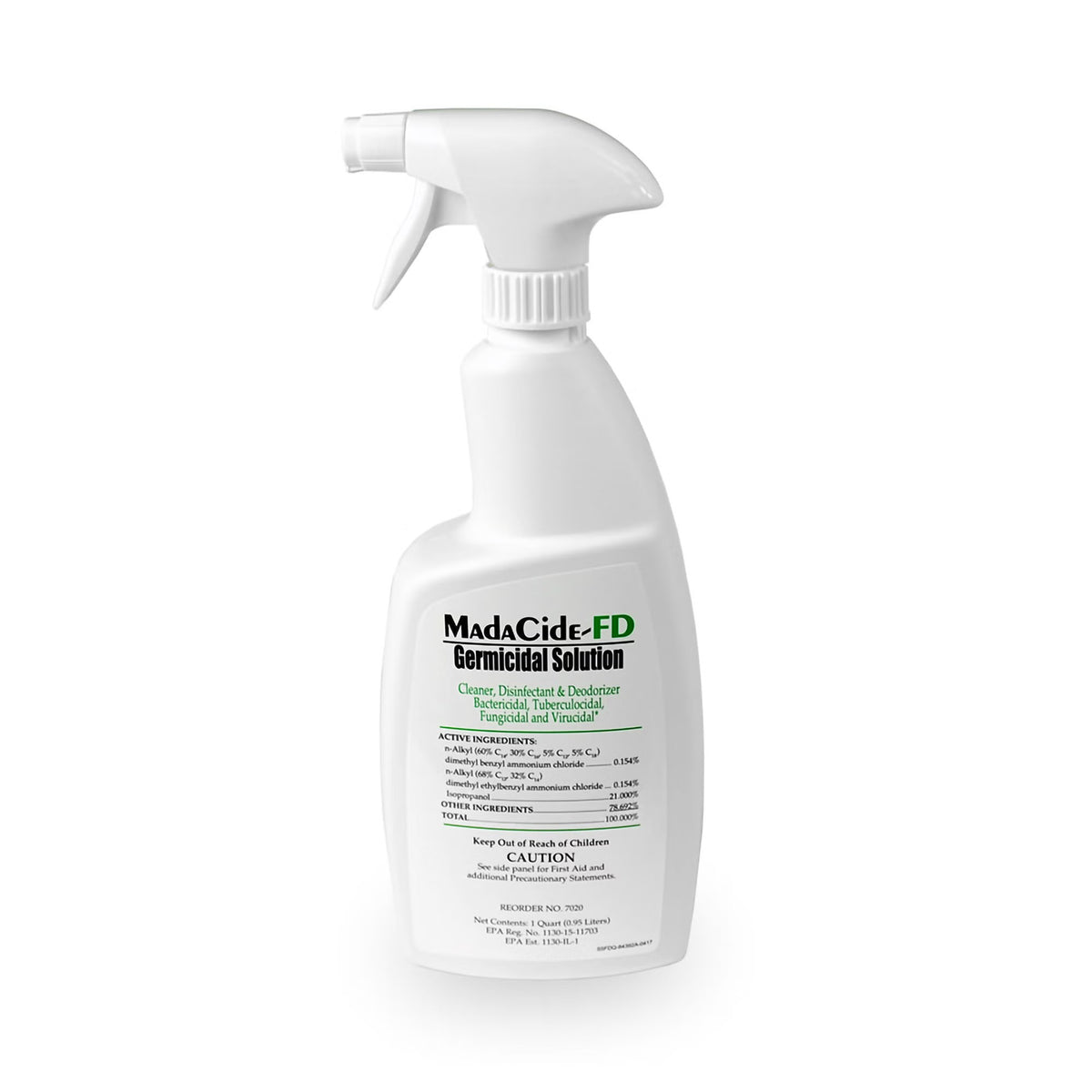MadaCide-FD Germicidal Surface Disinfectant Cleaner, Trigger Spray Liquid, 32 oz Bottle, Alcohol Scent, NonSterile - 7020 - LL Medico