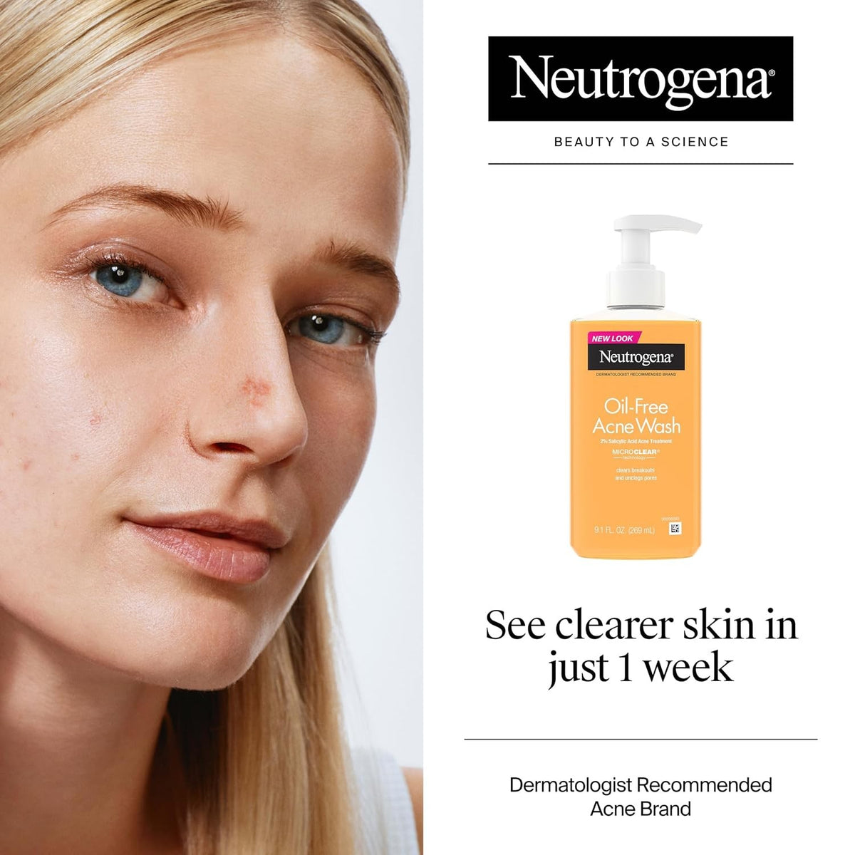 Neutrogena Oil-Free Acne Wash Liquid, 9.1 fl oz