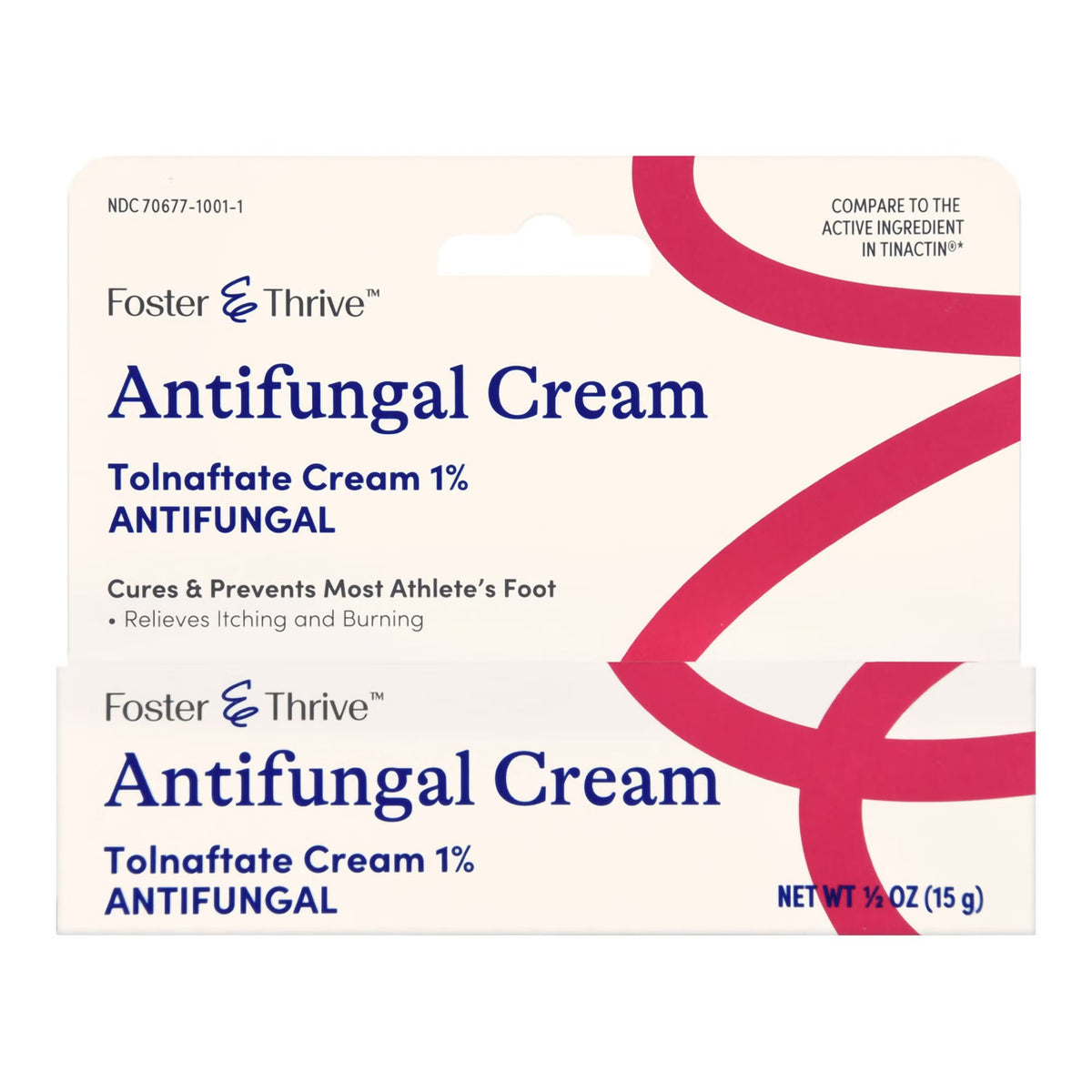 Foster & Thrive Antifungal Cream, Tolnaftate 1%, 0.5 oz Tube - 70677100101 - LL Medico