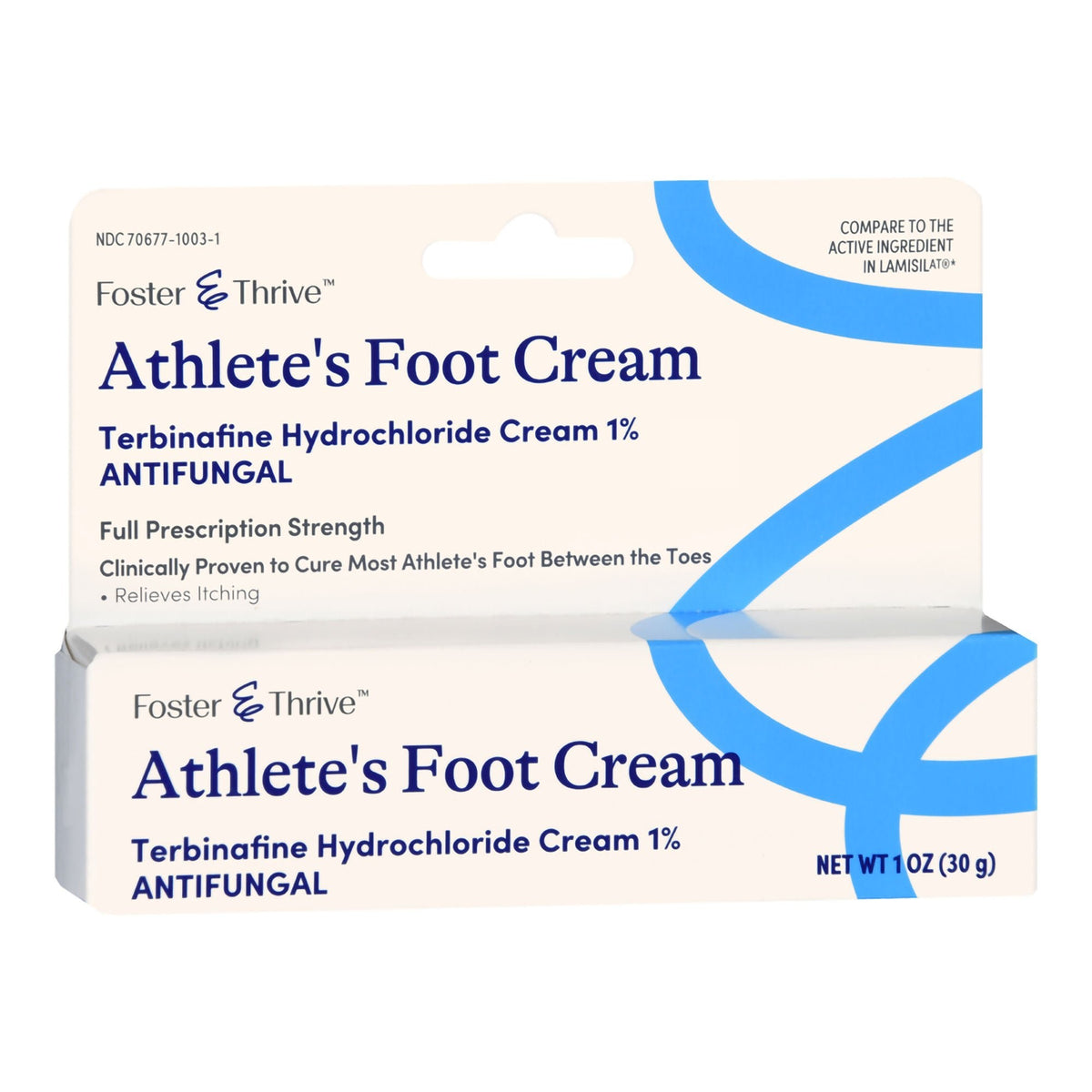 Foster & Thrive Terbinafine HCl Antifungal Cream, 1% Strength, 1 oz Tube - 70677100301 - LL Medico