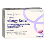 Foster & Thrive 24 Hour Allergy Relief, Fexofenadine HCl 180 mg, Non-Drowsy Tablets - 70677100901 - LL Medico