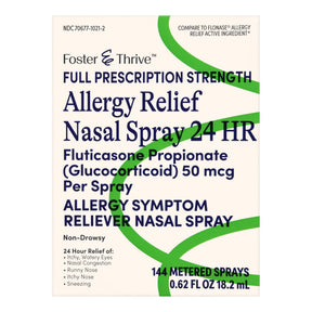 Foster & Thrive Allergy Relief Nasal Spray, Fluticasone Propionate 50 mcg, 24 Hour - 70677102102 - LL Medico