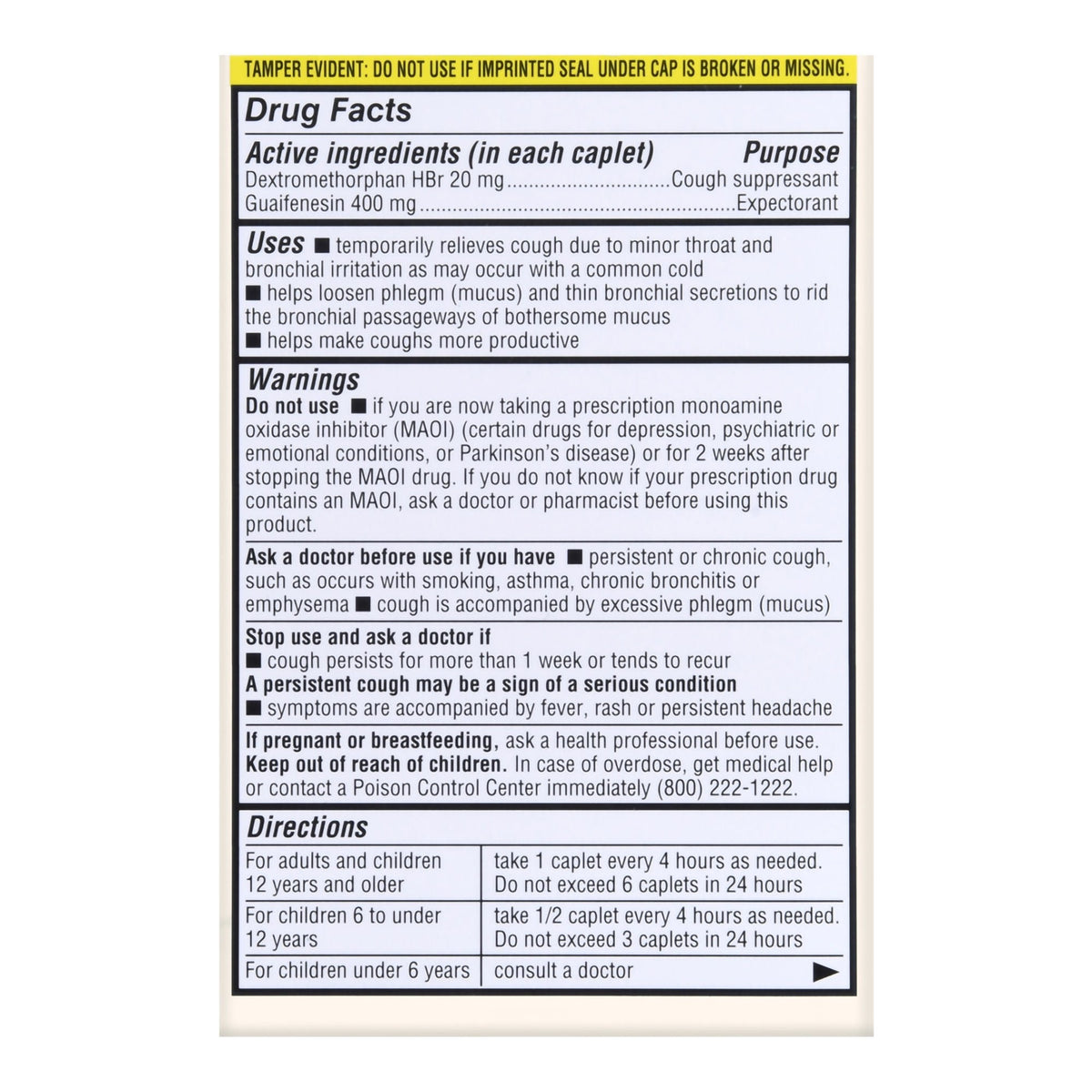 Foster & Thrive Chest Congestion Relief DM, Guaifenesin 400 mg / Dextromethorphan HBr 20 mg, Tablet - 70677105501 - LL Medico