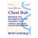 Foster & Thrive Chest Rub Ointment, 4.8% Camphor 2.6% Menthol 1.2% Eucalyptus Oil, 3.5 oz - 70677106101 - LL Medico