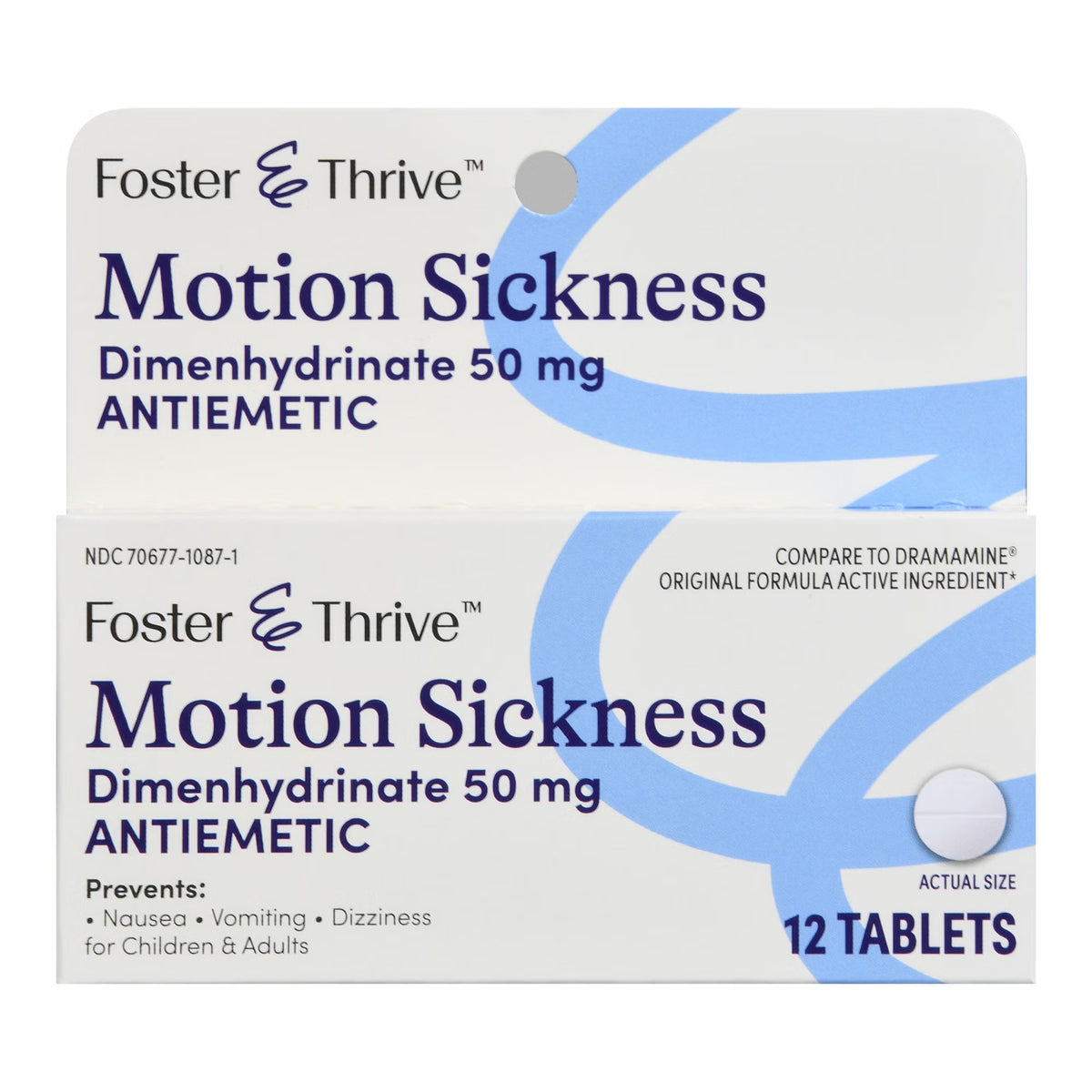 Foster & Thrive Motion Sickness Dimenhydrinate 50 mg Tablets - 70677108701 - LL Medico