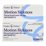 Foster & Thrive Motion Sickness Dimenhydrinate 50 mg Tablets - 70677108701 - LL Medico