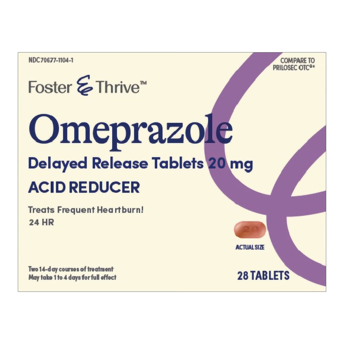 Foster & Thrive Omeprazole 20 mg Delayed-Release Tablets, Acid Reducer - LL Medico