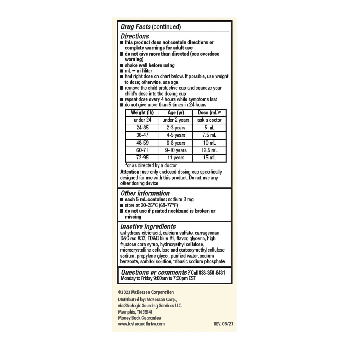 Foster & Thrive Children's Acetaminophen Pain Relief, 160 mg / 5 mL, Grape Flavor, Oral Suspension, 4 oz - 70677114301 - LL Medico
