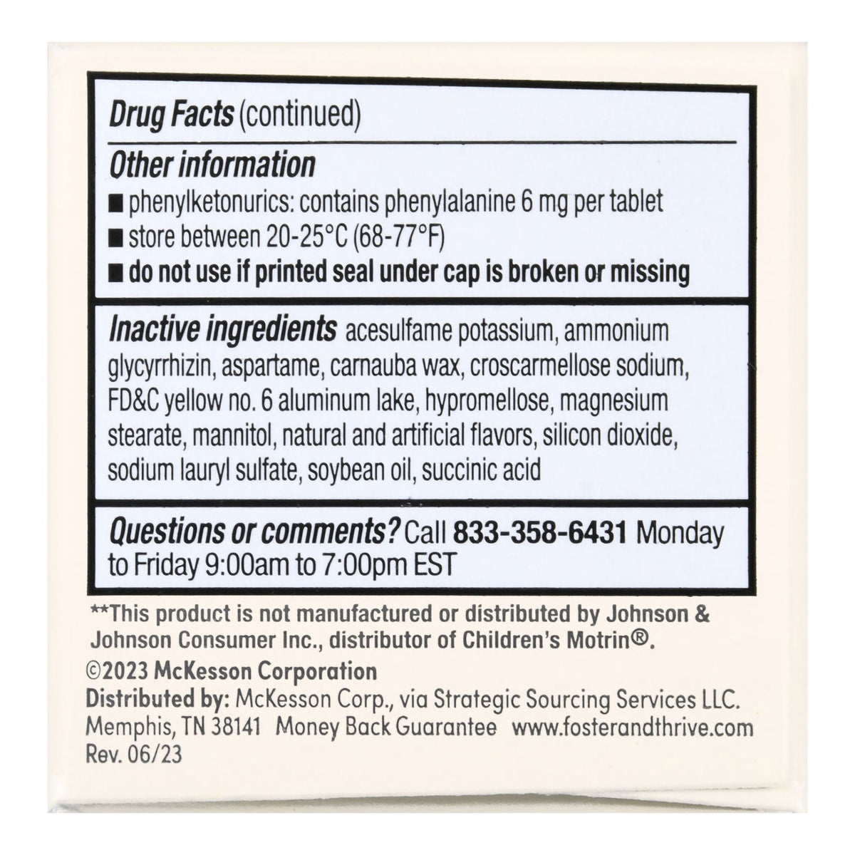Foster & Thrive Children's Ibuprofen IB Chewable Tablets, 100 mg, Orange - 70677114501 - LL Medico