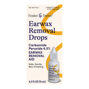 Foster & Thrive Earwax Removal Drops, Carbamide Peroxide 6.5%, Otic Drops, 0.5 oz - 70677115401 - LL Medico