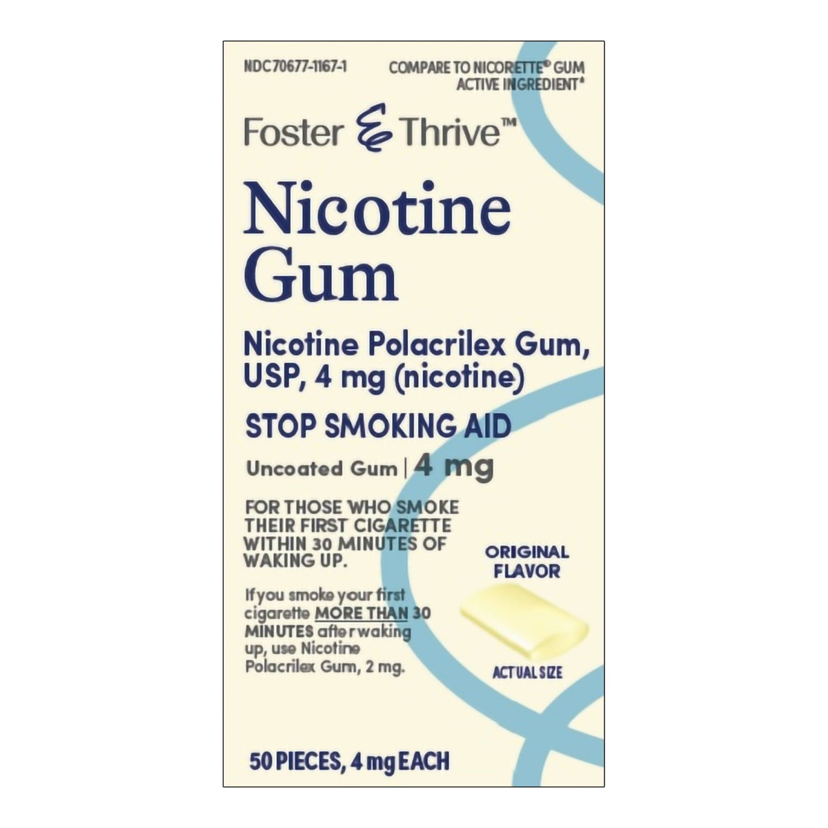 Foster & Thrive Nicotine Polacrilex Gum, 4 mg, Original Flavor, Stop Smoking Aid - 70677116701 - LL Medico