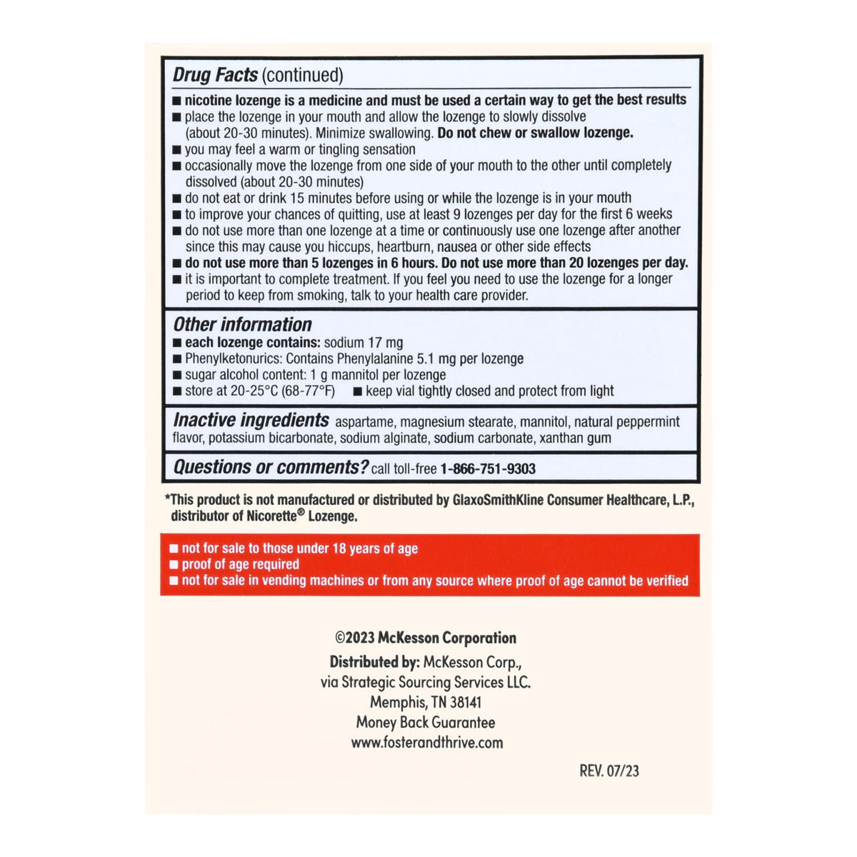 Foster & Thrive Nicotine Polacrilex Lozenges, 4 mg, Cinnamon, Stop Smoking Aid - 70677117701 - LL Medico