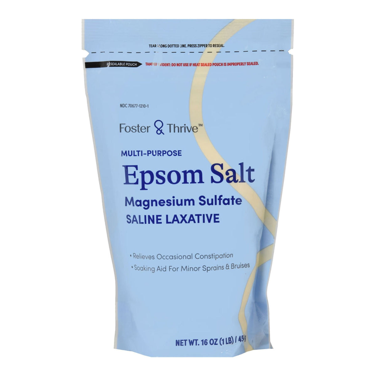 Foster & Thrive Epsom Salt Magnesium Sulfate, Granules, 1 lb Pouch - 70677121001 - LL Medico