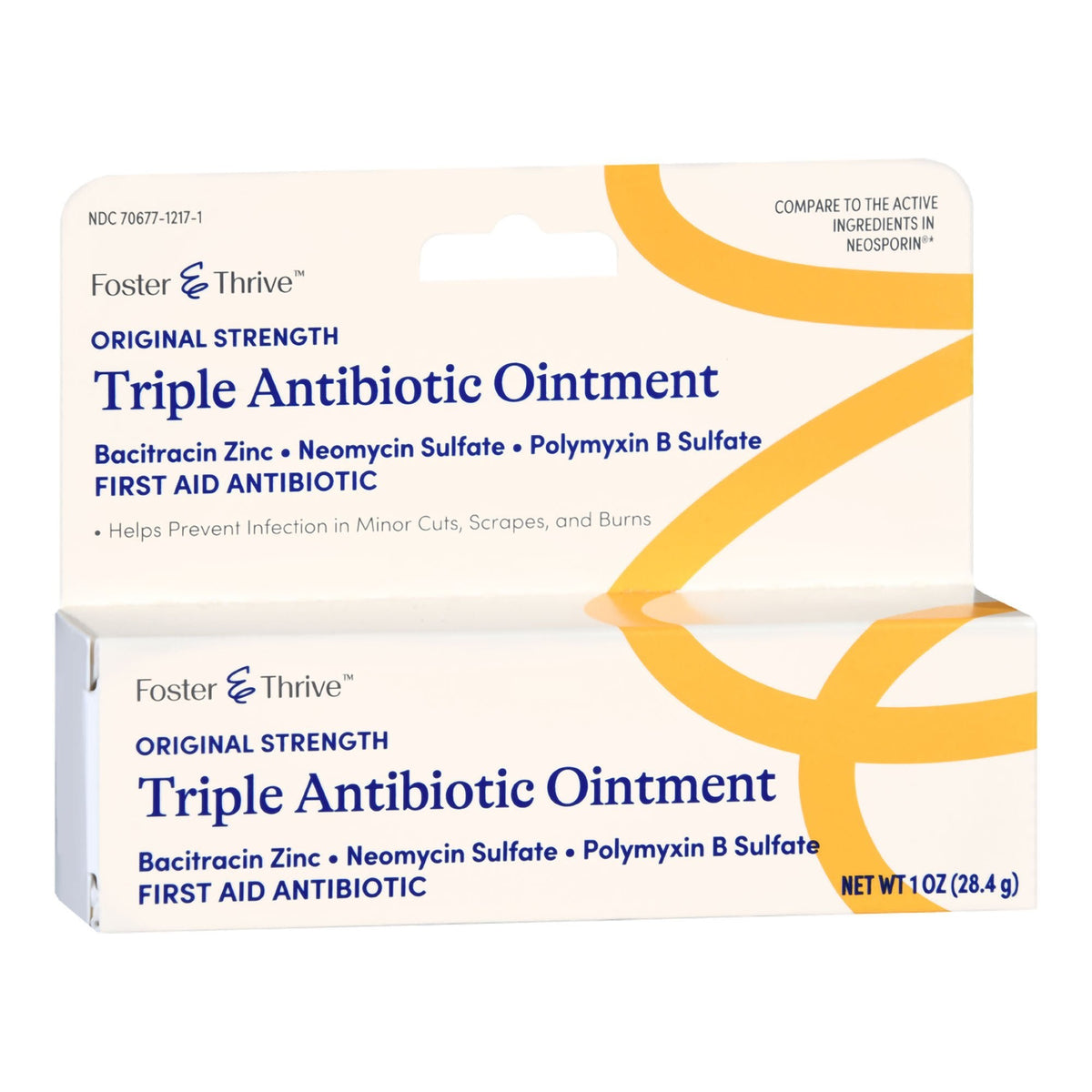 Foster & Thrive Triple Antibiotic Ointment, Bacitracin / Neomycin / Polymyxin B, 1 oz Tube - 70677121701 - LL Medico