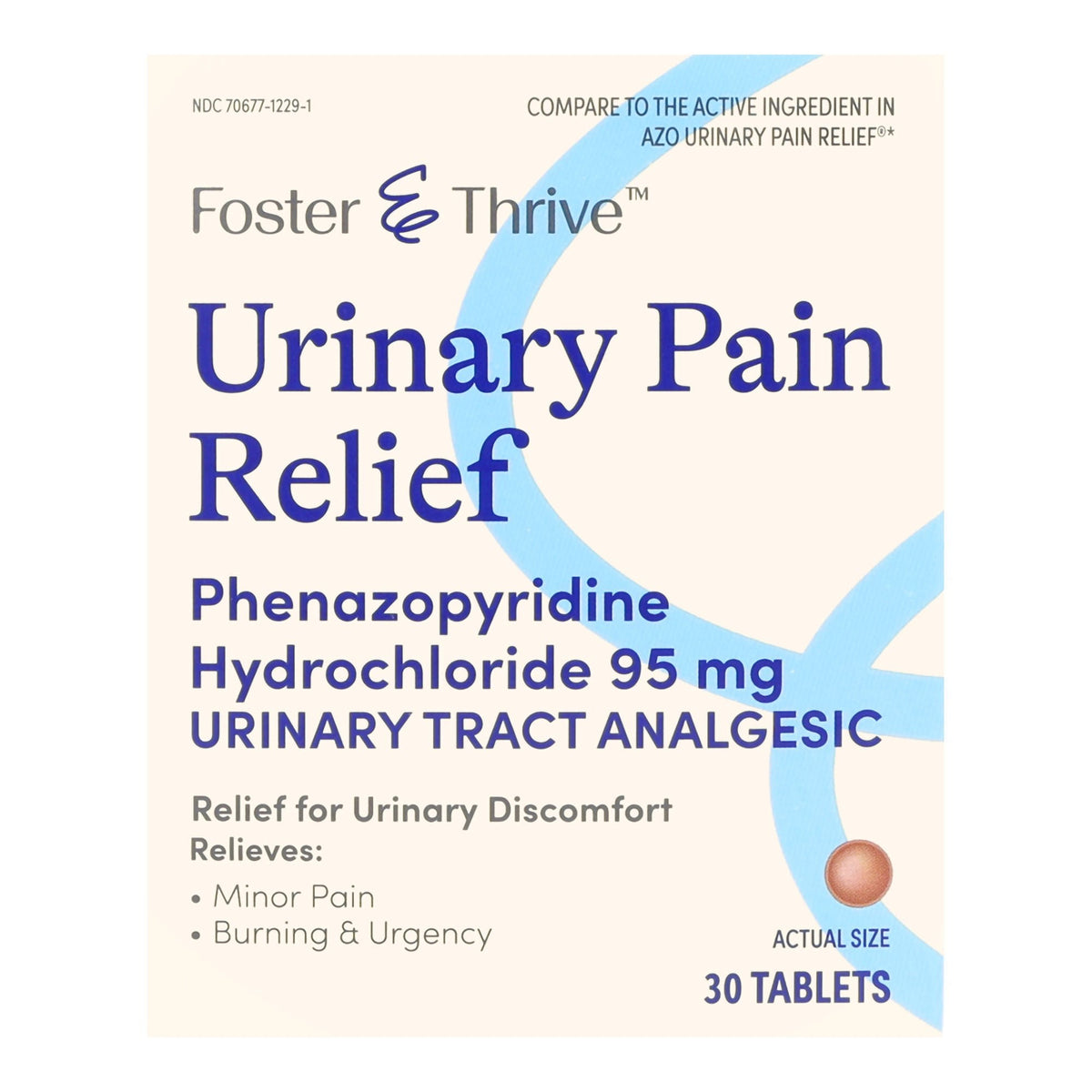 Foster & Thrive Urinary Pain Relief, Phenazopyridine HCl 95 mg, Tablet - 70677122901 - LL Medico