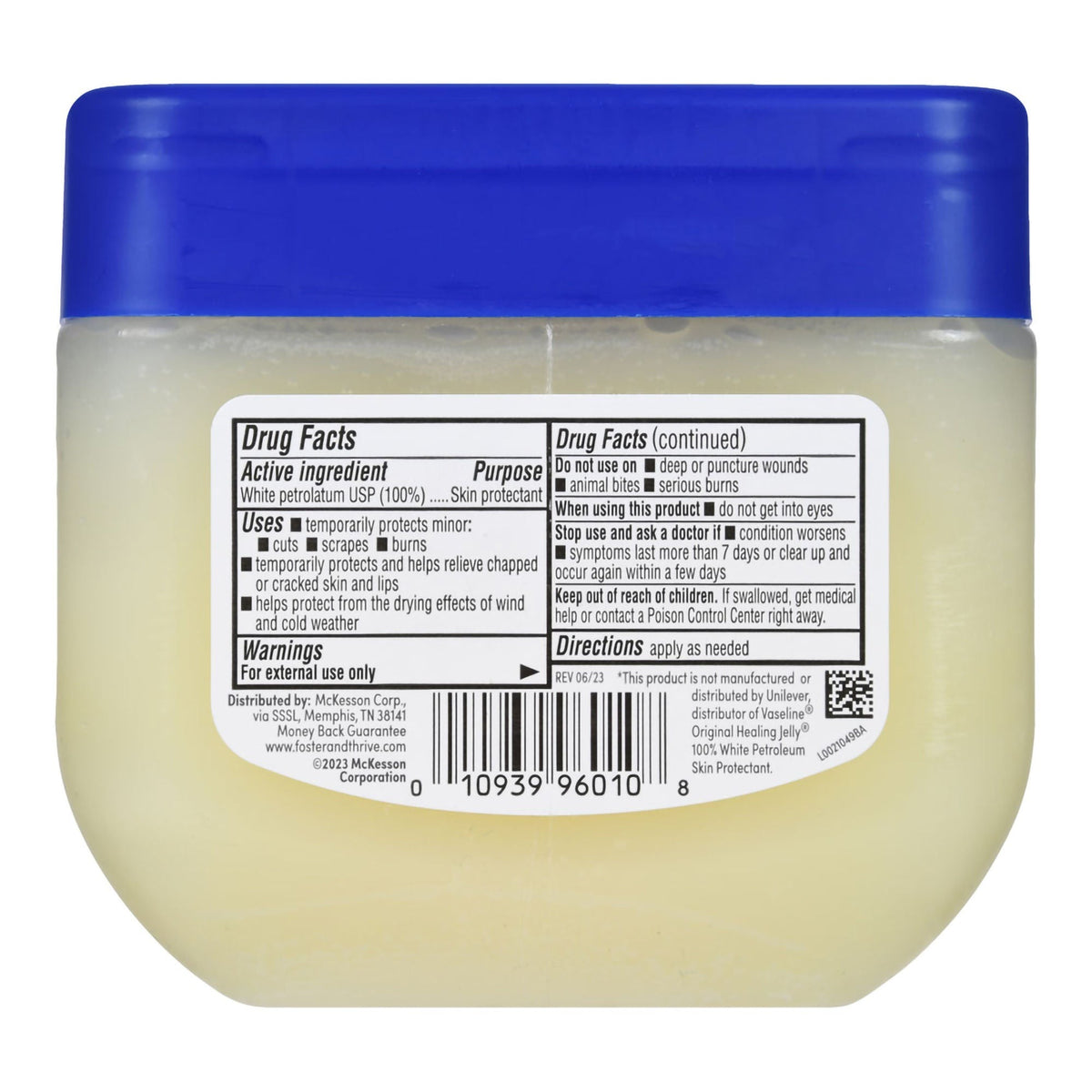 Foster & Thrive Petroleum Jelly, White Petrolatum, Skin Protectant, NonSterile - 70677123501 - LL Medico