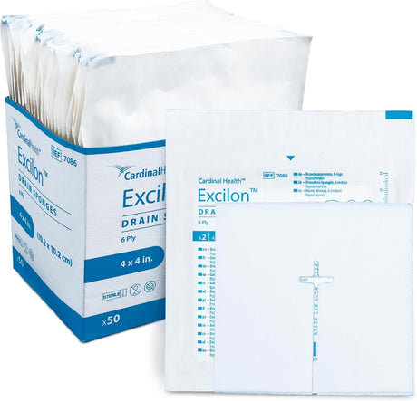 Cardinal Health Excilon I.V. / Drain Split Dressing, 4 x 4 Inch, 6-Ply