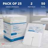 Cardinal Health Excilon Drain Sponges, 4" x 4", 6-Ply, Sterile 2-Count - 7086- - LL Medico