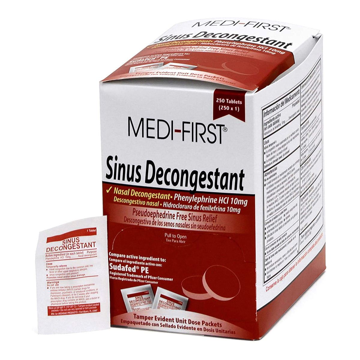 Medi-First Sinus Relief, Phenylephrine HCl 10 mg, Tablet - 250 count - LL Medico