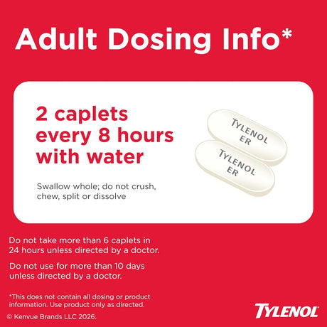 Tylenol 8 HR Arthritis Pain Extended-Release Caplets, 650 mg Acetaminophen - LL Medico