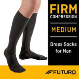 3M Futuro Lifestyle Compression Firm Dress Socks for Men, Black