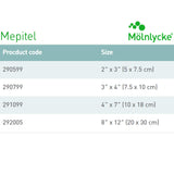 Mölnlycke Mepitel Wound Contact Layer Dressing, Non-Adherent, Sterile — 3" x 4"