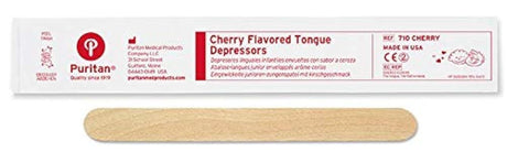 Puritan Junior Wood Tongue Depressor, Cherry Flavor, 5.5"