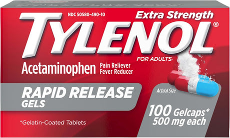 Tylenol Extra Strength Rapid Release Gels, 500 mg Acetaminophen - LL Medico