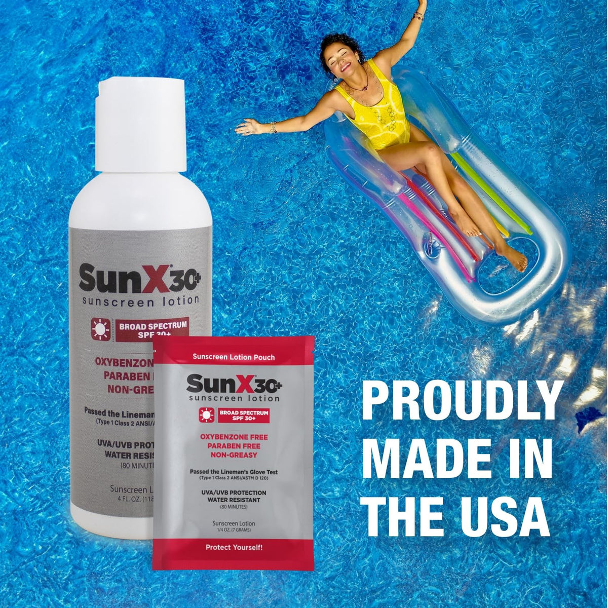 SunX 30+ Broad Spectrum Sunscreen Lotion, 4 oz Bottle