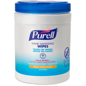 Purell Hand Sanitizing Wipes, Fresh Citrus Scent, 270 Count Canister