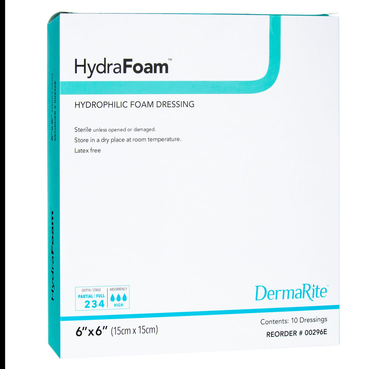 HydraFoam Nonadhesive Foam Dressing, 6 x 6 Inch