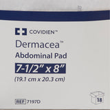 Dermacea Abdominal Pad, Sterile, 7.5" x 8", White, Nonwoven Fluff - 7197D - LL Medico
