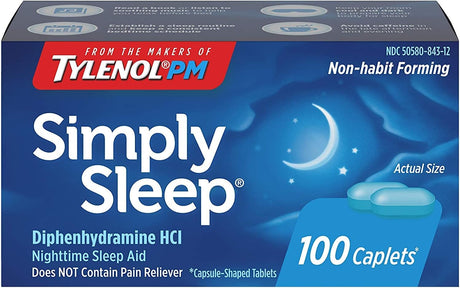 Tylenol Simply Sleep Nighttime Sleep Aid Caplets, Diphenhydramine HCl 25 mg - LL Medico