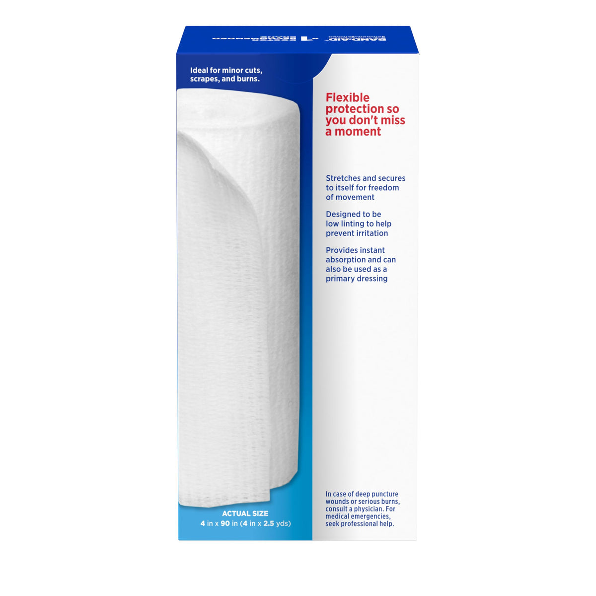 Band-Aid Small Rolled Gauze, Kling Design, Sterile, 2" x 2.5 Yard
