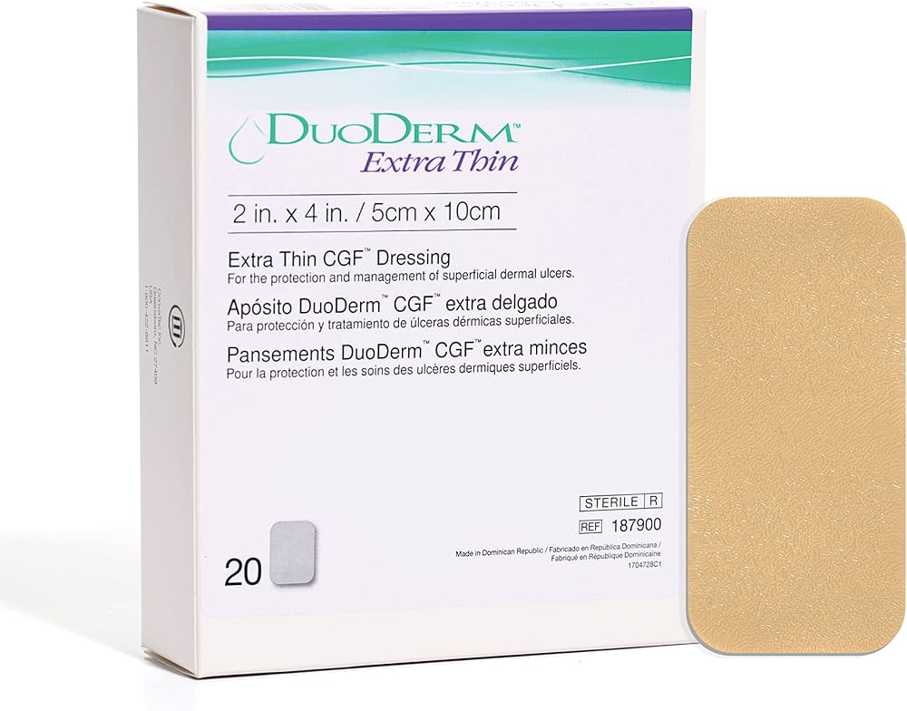 DuoDerm Extra Thin Hydrocolloid Dressing, 2 x 4 Inch