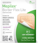 Mepilex Border Flex Adhesive with Border Foam Dressing, 3 x 3 Inch